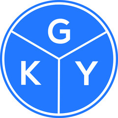 GKY letter logo design on White background. GKY creative Circle letter logo concept. GKY letter design. 
