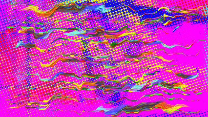 Glitch distorted geometric background . Modern art design . Noise destroyed glitched poster . Trendy defect error background with speed lines  .Glitch effect .vector 