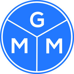 GMM letter logo design on white background. GMM  creative circle letter logo concept. GMM letter design.