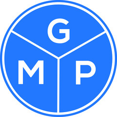 Obraz premium GMP letter logo design on white background. GMP creative circle letter logo concept. GMP letter design.