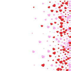 Fond Confetti Background White Vector. Love Backdrop Heart. Violet Sweetheart Illustration. Red Confetti Day Texture. Pink Card Pattern.