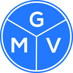 GMV letter logo design on white background. GMV  creative circle letter logo concept. GMV letter design.