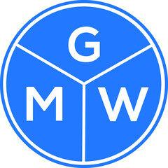 GMW letter logo design on white background. GMW  creative circle letter logo concept. GMW letter design.