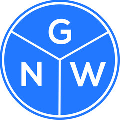 GNW letter logo design on white background. GNW  creative circle letter logo concept. GNW letter design.