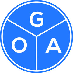 GOA letter logo design on white background. GOA  creative circle letter logo concept. GOA letter design.