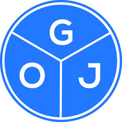 GOJ letter logo design on white background. GOJ  creative circle letter logo concept. GOJ letter design.