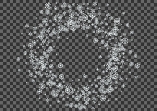 Light Snow Background Vector Transparent. Snowflake Flake Illustration. Grey Flake Frozen Pattern. Christmas Confetti Card.