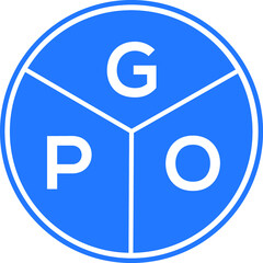 Fototapeta premium GPO letter logo design on White background. GPO creative Circle letter logo concept. GPO letter design. 