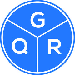 GQR letter logo design on White background. GQR creative Circle letter logo concept. GQR letter design. 