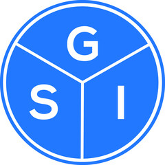 GSI letter logo design on White background. GSI creative Circle letter logo concept. GSI letter design. 