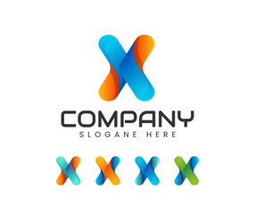 Modern unique of x initial letter logo template for business logo. X abstract vector logo monogram template