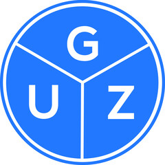 GUZ letter logo design on White background. GUZ creative Circle letter logo concept. GUZ letter design. 