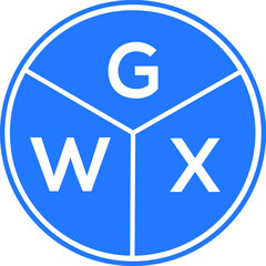 GWX letter logo design on white background. GWX  creative circle letter logo concept. GWX letter design.