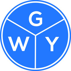 GWY letter logo design on white background. GWY  creative circle letter logo concept. GWY letter design.