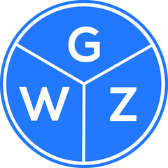 GWZ letter logo design on white background. GWZ  creative circle letter logo concept. GWZ letter design.