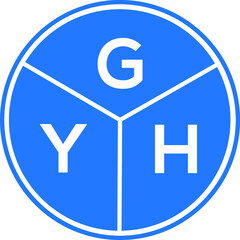 GYH letter logo design on White background. GYH creative Circle letter logo concept. GYH letter design. 