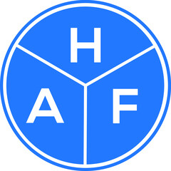 HAF letter logo design on White background. HAF creative Circle letter logo concept. HAF letter design. 