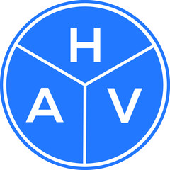 HAV letter logo design on White background. HAV creative Circle letter logo concept. HAV letter design. 