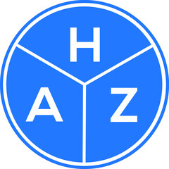 HAZ letter logo design on White background. HAZ creative Circle letter logo concept. HAZ letter design. 