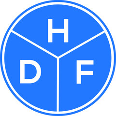 HDF letter logo design on white background. HDF  creative circle letter logo concept. HDF letter design.