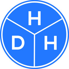 HDH letter logo design on white background. HDH  creative circle letter logo concept. HDH letter design.