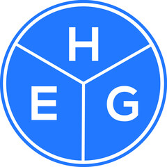 Fototapeta premium HEG letter logo design on white background. HEG creative circle letter logo concept. HEG letter design.