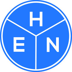 HEN letter logo design on white background. HEN  creative circle letter logo concept. HEN letter design.