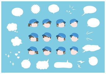 顔とふきだしのイラスト