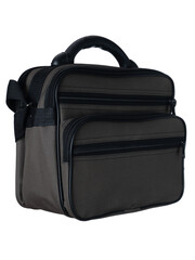 gray fabric bag on a white background