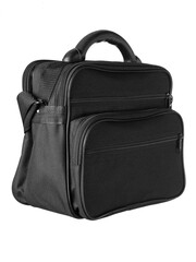 black fabric bag on a white background