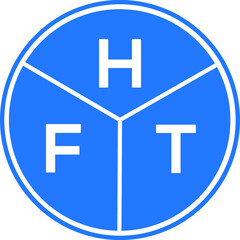 HFT letter logo design on white background. HFT  creative circle letter logo concept. HFT letter design.