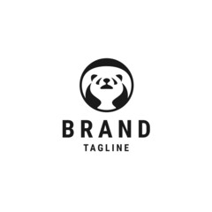 Panda logo icon design template flat vector