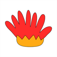 vector vintage rainbow hippie flower.Psychedelic isolated retro plant. Nostalgia funky and groovy era 60s,70s,80s.Tattoo template and element for prints.Kid core flower organic logo.Plotter silhouette