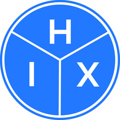 HIX letter logo design on white background. HIX creative circle letter logo concept. HIX letter design. 