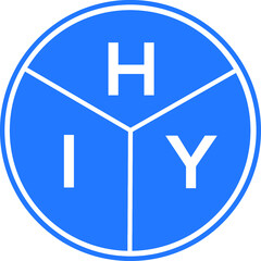 HIY letter logo design on white background. HIY creative circle letter logo concept. HIY letter design. 