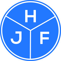 Obraz premium HJF letter logo design on white background. HJF creative circle letter logo concept. HJF letter design. 