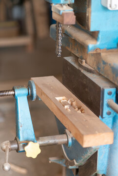 Powermatic Chain Mortiser in a factory