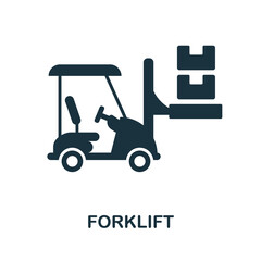 Forklift icon. Monochrome simple Forklift icon for templates, web design and infographics