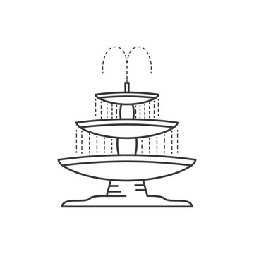 City Fountain Line Icon