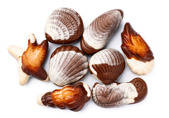 Chocolate candies sweets isolated on a white background