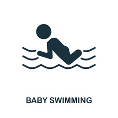 Baby Swimming icon. Monochrome simple Baby Swimming icon for templates, web design and infographics