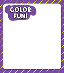 Worksheets template with color fun! text