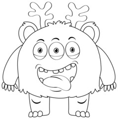 Black and white doodle character