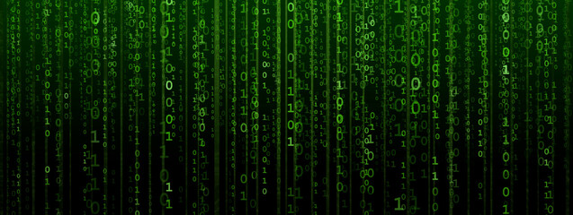 Abstract digital background with binary code. Hackers, darknet, virtual reality and science fiction. © Acronym