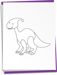 Hand drawn dinosaur on paper