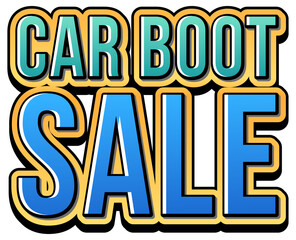 Car boot sale typography design