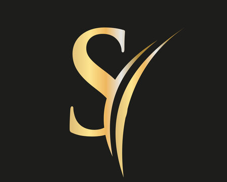 Elegant S logo with luxury  concept. Letter S logo design, Gold, beauty industry, fashion, cosmetics business, natural, spa, salon, and yoga sign