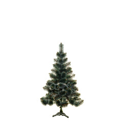 artificial Christmas tree isolated on white background.