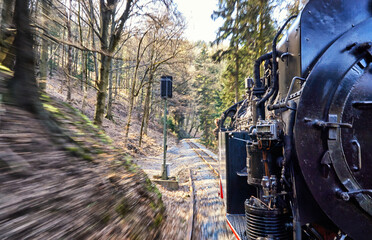 Ride a life in a steam locomotive. Dynamics through motion blur.