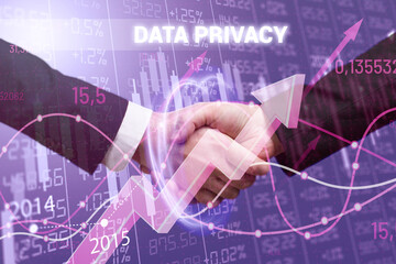 Business, Technology, Internet and network concept. Financial Graph. Stock Market chart. Forex Investment: Data privacy
